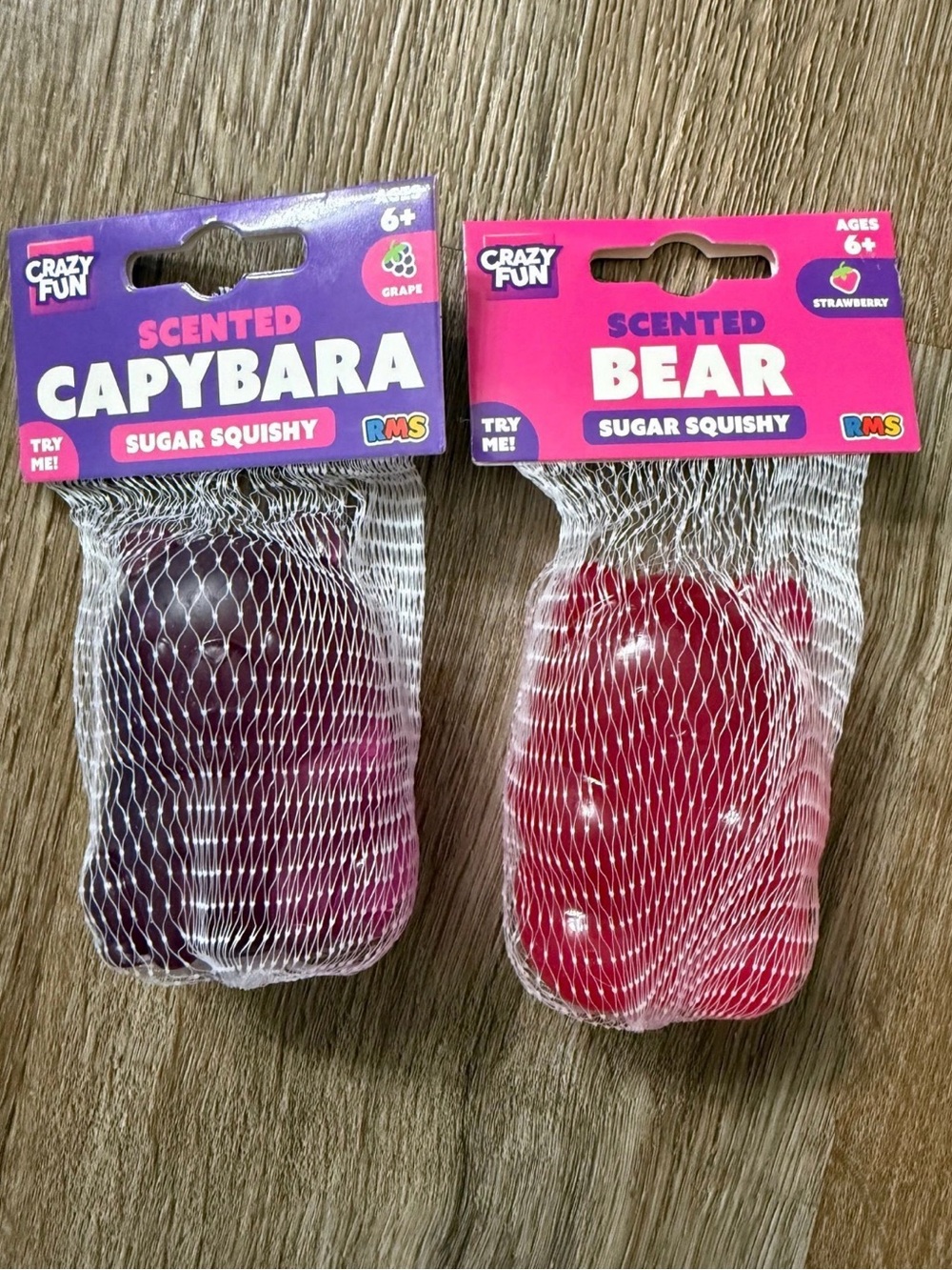 Scented Capybara and Bear Sugar Squishy Toys – Purple & Pink